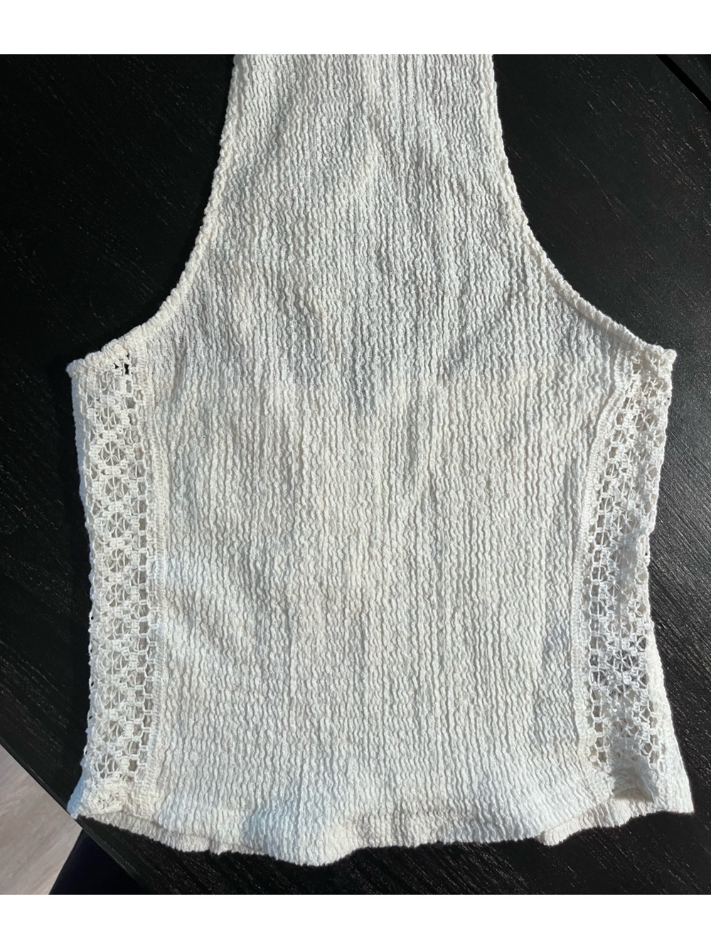 White Crochet Trim Women’s Sleeveless Top